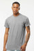 Tultex 241 Mens Poly-Rich Short Sleeve Crewneck T-Shirt Heather Grey Model Front