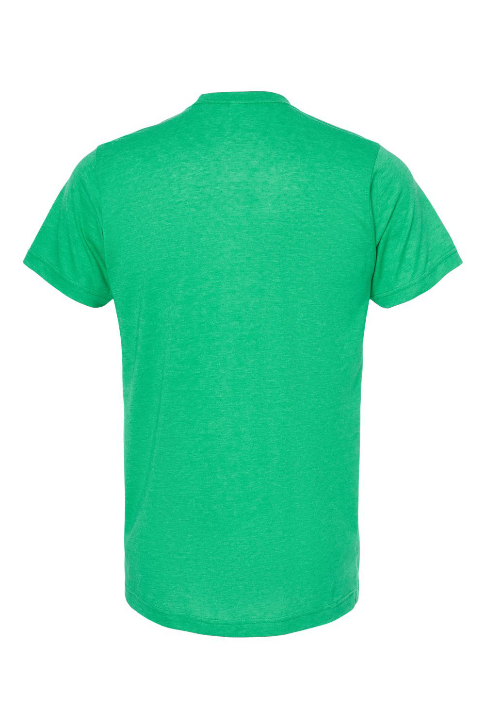 Tultex 241 Mens Poly-Rich Short Sleeve Crewneck T-Shirt Heather Kelly Green Flat Back