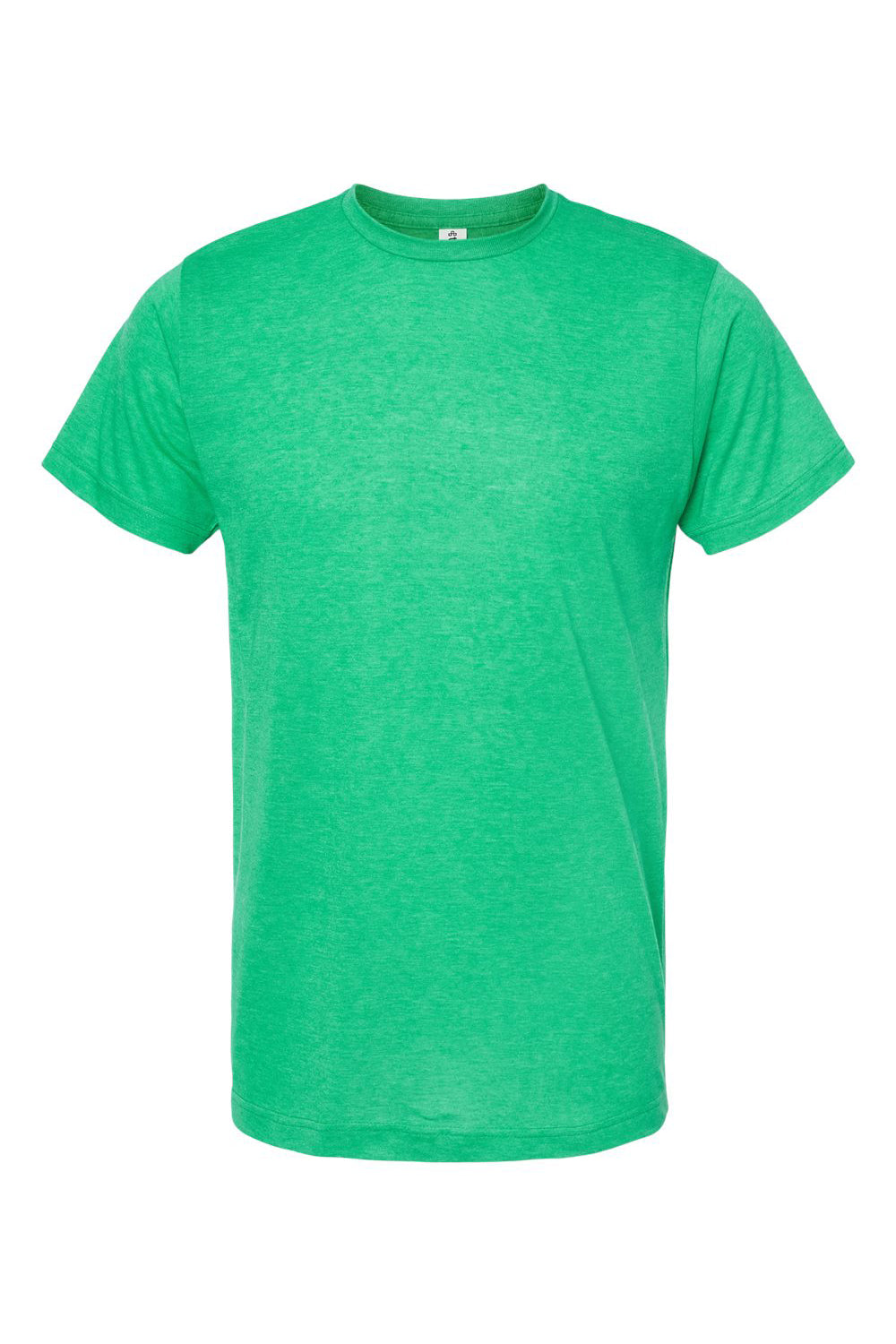 Tultex 241 Mens Poly-Rich Short Sleeve Crewneck T-Shirt Heather Kelly Green Flat Front