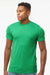 Tultex 241 Mens Poly-Rich Short Sleeve Crewneck T-Shirt Heather Kelly Green Model Front