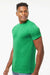 Tultex 241 Mens Poly-Rich Short Sleeve Crewneck T-Shirt Heather Kelly Green Model Side
