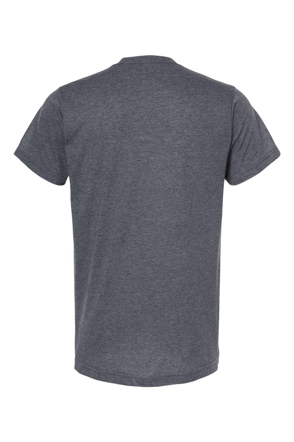 Tultex 241 Mens Poly-Rich Short Sleeve Crewneck T-Shirt Heather Navy Blue Flat Back