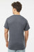 Tultex 241 Mens Poly-Rich Short Sleeve Crewneck T-Shirt Heather Navy Blue Model Back