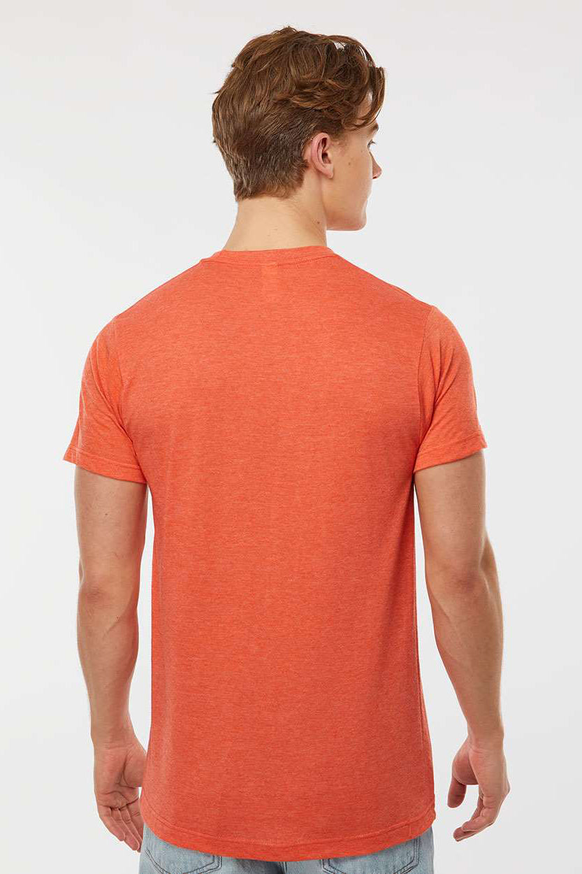 Tultex 241 Mens Poly-Rich Short Sleeve Crewneck T-Shirt Heather Orange Model Back