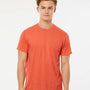 Tultex Mens Poly-Rich Short Sleeve Crewneck T-Shirt - Heather Orange - NEW