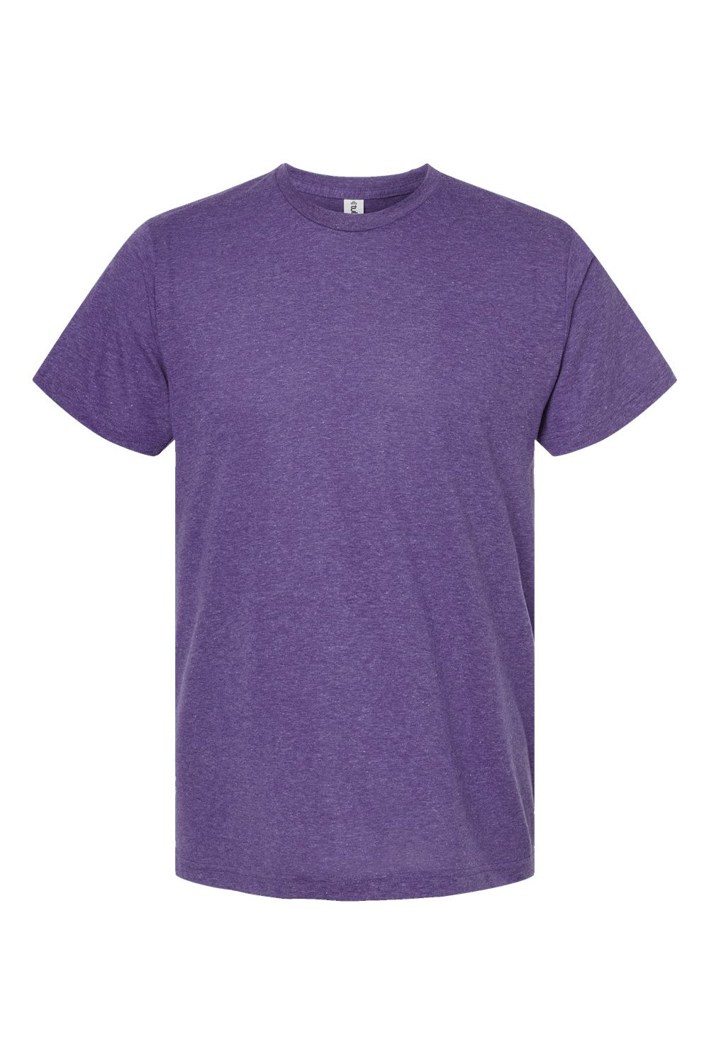 Tultex 241 Mens Poly-Rich Short Sleeve Crewneck T-Shirt Heather Purple Flat Front
