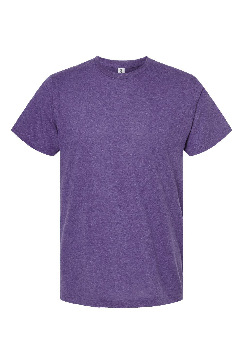 Tultex 241 Mens Poly-Rich Short Sleeve Crewneck T-Shirt Heather Purple Flat Front