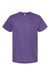 Tultex 241 Mens Poly-Rich Short Sleeve Crewneck T-Shirt Heather Purple Flat Front