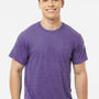Tultex Mens Poly-Rich Short Sleeve Crewneck T-Shirt - Heather Purple