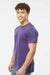 Tultex 241 Mens Poly-Rich Short Sleeve Crewneck T-Shirt Heather Purple Model Side