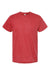 Tultex 241 Mens Poly-Rich Short Sleeve Crewneck T-Shirt Heather Red Flat Front