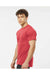 Tultex 241 Mens Poly-Rich Short Sleeve Crewneck T-Shirt Heather Red Model Side