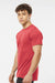 Tultex 241 Mens Poly-Rich Short Sleeve Crewneck T-Shirt Heather Red Model Side