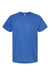 Tultex 241 Mens Poly-Rich Short Sleeve Crewneck T-Shirt Heather Royal Blue Flat Front