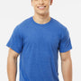 Tultex Mens Poly-Rich Short Sleeve Crewneck T-Shirt - Heather Royal Blue