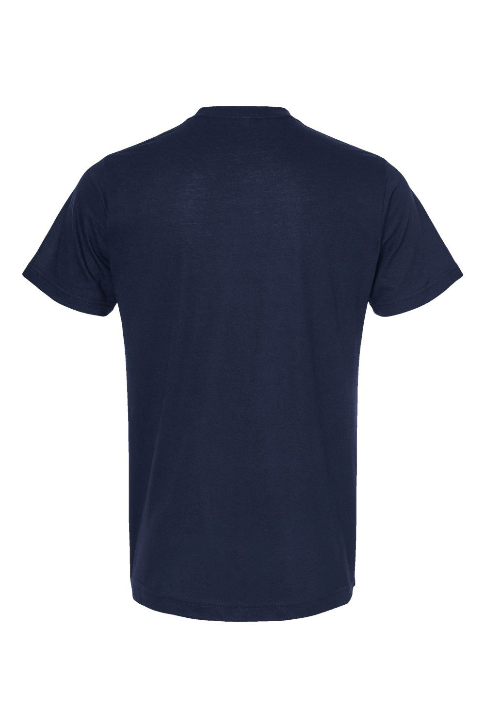 Tultex 241 Mens Poly-Rich Short Sleeve Crewneck T-Shirt Navy Blue Flat Back