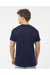 Tultex 241 Mens Poly-Rich Short Sleeve Crewneck T-Shirt Navy Blue Model Back