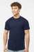 Tultex 241 Mens Poly-Rich Short Sleeve Crewneck T-Shirt Navy Blue Model Front