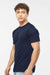 Tultex 241 Mens Poly-Rich Short Sleeve Crewneck T-Shirt Navy Blue Model Side