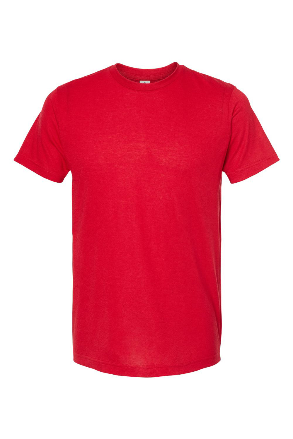 Tultex 241 Mens Poly-Rich Short Sleeve Crewneck T-Shirt Red Flat Front