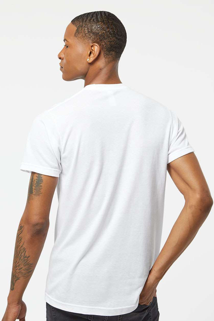 Tultex 241 Mens Poly-Rich Short Sleeve Crewneck T-Shirt White Model Back