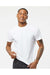 Tultex 241 Mens Poly-Rich Short Sleeve Crewneck T-Shirt White Model Front