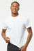 Tultex 241 Mens Poly-Rich Short Sleeve Crewneck T-Shirt White Model Front