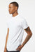 Tultex 241 Mens Poly-Rich Short Sleeve Crewneck T-Shirt White Model Side