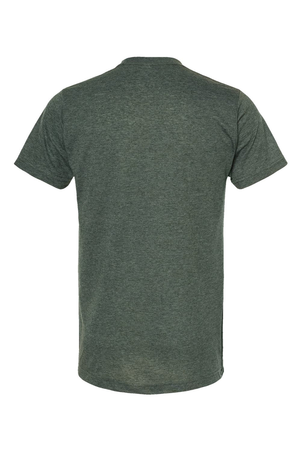 Tultex 241 Mens Poly-Rich Short Sleeve Crewneck T-Shirt Heather Hunter Green Flat Back