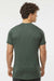 Tultex 241 Mens Poly-Rich Short Sleeve Crewneck T-Shirt Heather Hunter Green Model Back
