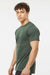 Tultex 241 Mens Poly-Rich Short Sleeve Crewneck T-Shirt Heather Hunter Green Model Side