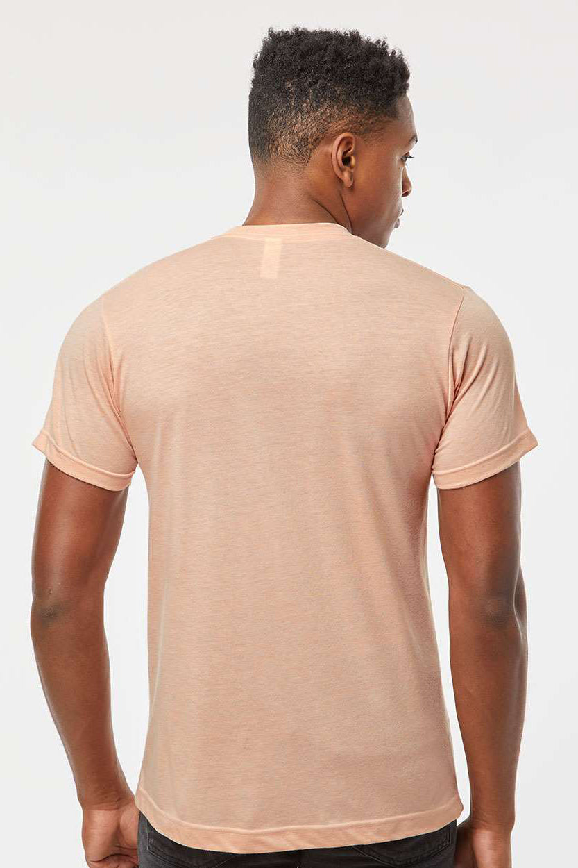 Tultex 241 Mens Poly-Rich Short Sleeve Crewneck T-Shirt Heather Peach Model Back