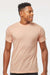 Tultex 241 Mens Poly-Rich Short Sleeve Crewneck T-Shirt Heather Peach Model Front