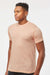 Tultex 241 Mens Poly-Rich Short Sleeve Crewneck T-Shirt Heather Peach Model Side