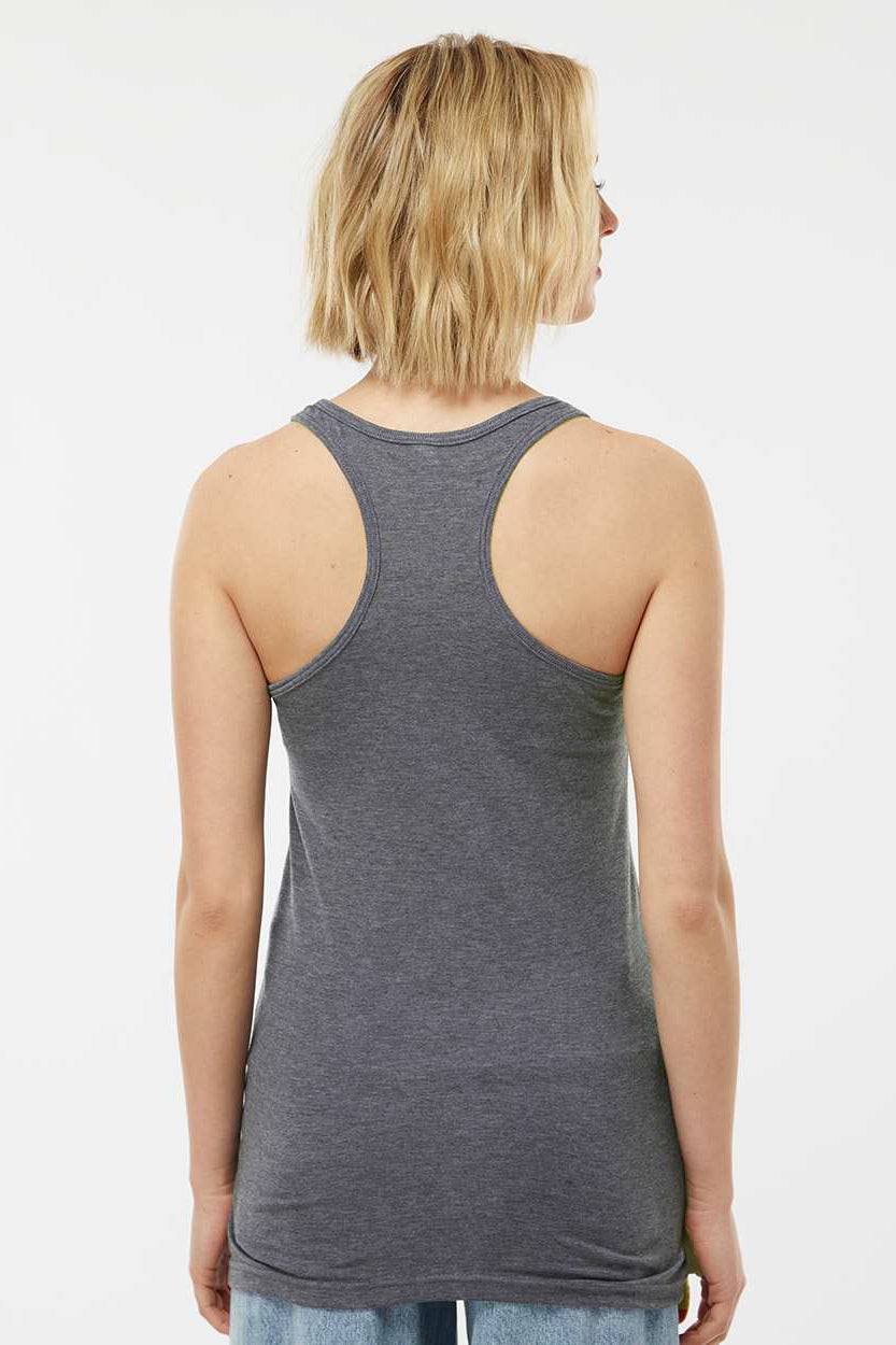Tultex 190 Womens Poly-Rich Racerback Tank Top Heather Charcoal Grey Model Back
