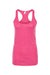 Tultex 190 Womens Poly-Rich Racerback Tank Top Heather Fuchsia Pink Flat Front