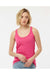 Tultex 190 Womens Poly-Rich Racerback Tank Top Heather Fuchsia Pink Model Front