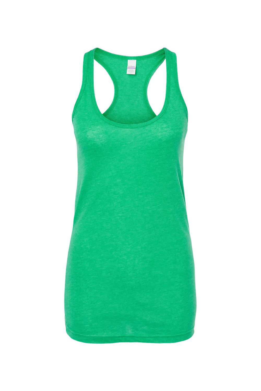Tultex 190 Womens Poly-Rich Racerback Tank Top Heather Kelly Green Flat Front