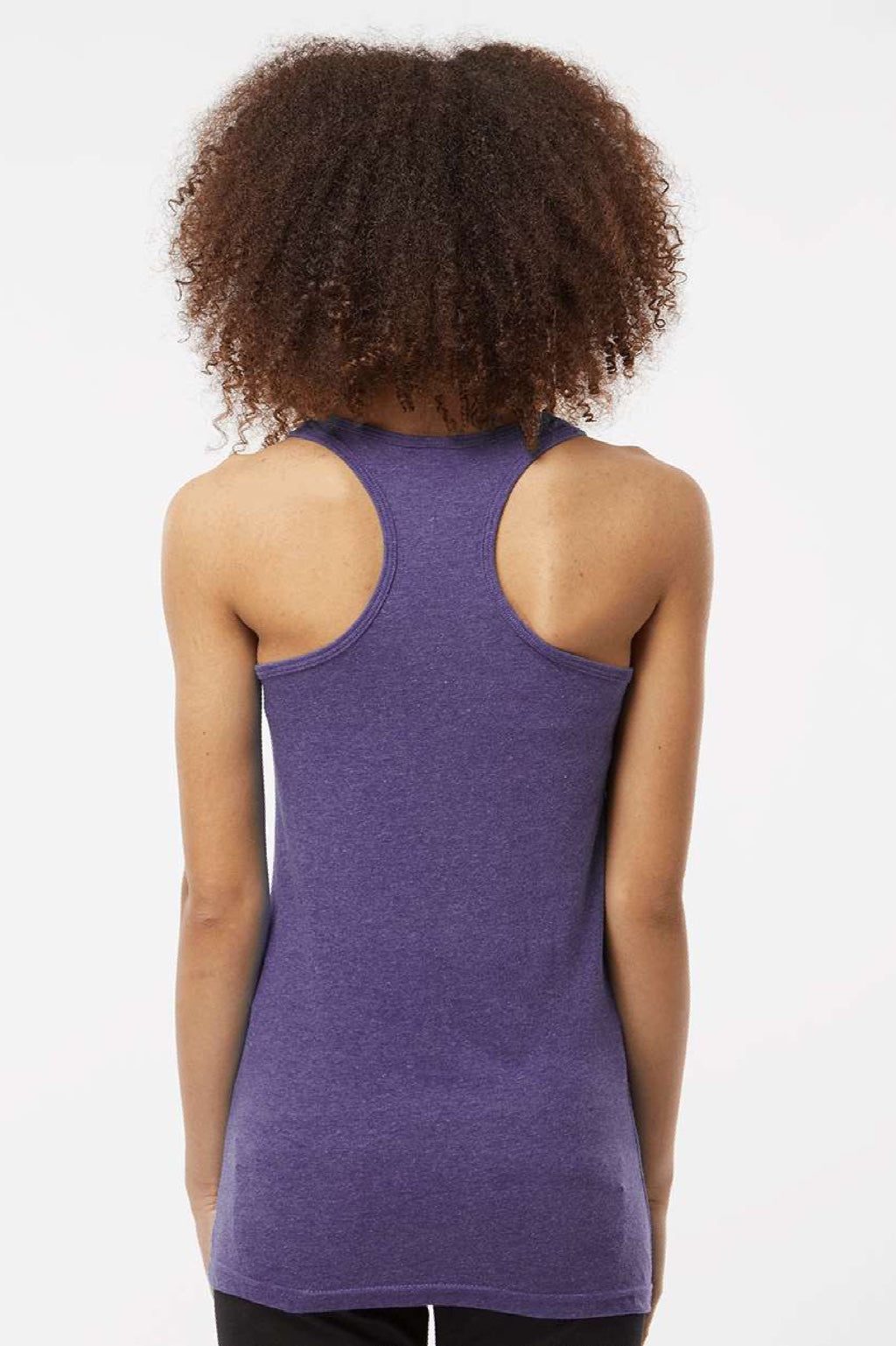 Tultex 190 Womens Poly-Rich Racerback Tank Top Heather Purple Model Back