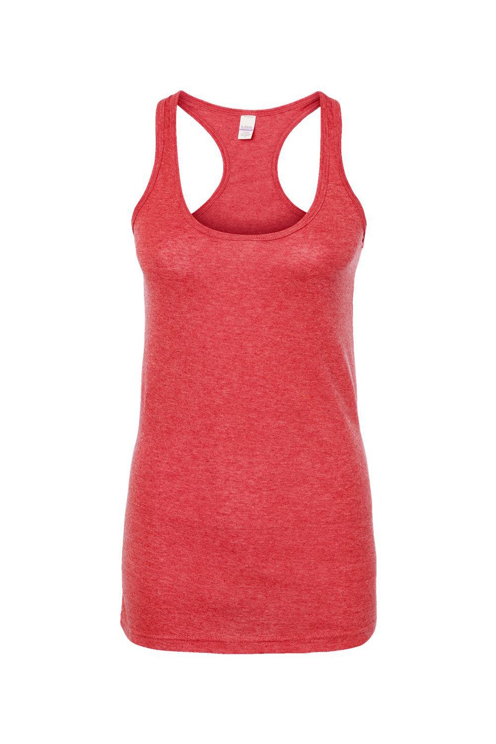 Tultex 190 Womens Poly-Rich Racerback Tank Top Heather Red Flat Front