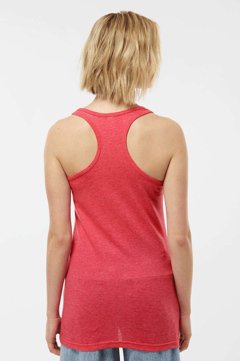 Tultex 190 Womens Poly-Rich Racerback Tank Top Heather Red Model Back