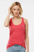 Tultex 190 Womens Poly-Rich Racerback Tank Top Heather Red Model Front
