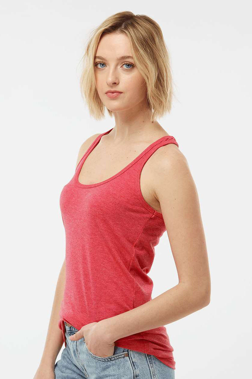 Tultex 190 Womens Poly-Rich Racerback Tank Top Heather Red Model Side