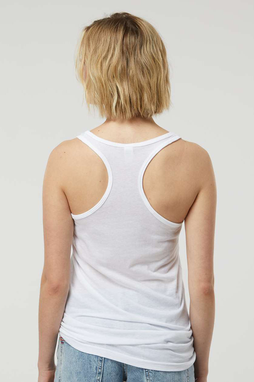 Tultex 190 Womens Poly-Rich Racerback Tank Top White Model Back