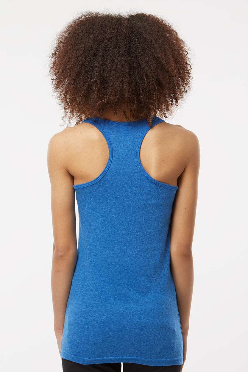 Tultex 190 Womens Poly-Rich Racerback Tank Top Heather Royal Blue Model Back
