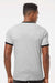 Tultex 246 Mens Fine Jersey Ringer Short Sleeve Crewneck T-Shirt Heather Grey/Black Model Back