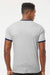 Tultex 246 Mens Fine Jersey Ringer Short Sleeve Crewneck T-Shirt Heather Grey/Navy Blue Model Back