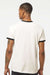 Tultex 246 Mens Fine Jersey Ringer Short Sleeve Crewneck T-Shirt Vintage White/Black Model Back