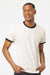 Tultex 246 Mens Fine Jersey Ringer Short Sleeve Crewneck T-Shirt Vintage White/Black Model Front