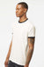 Tultex 246 Mens Fine Jersey Ringer Short Sleeve Crewneck T-Shirt Vintage White/Black Model Side